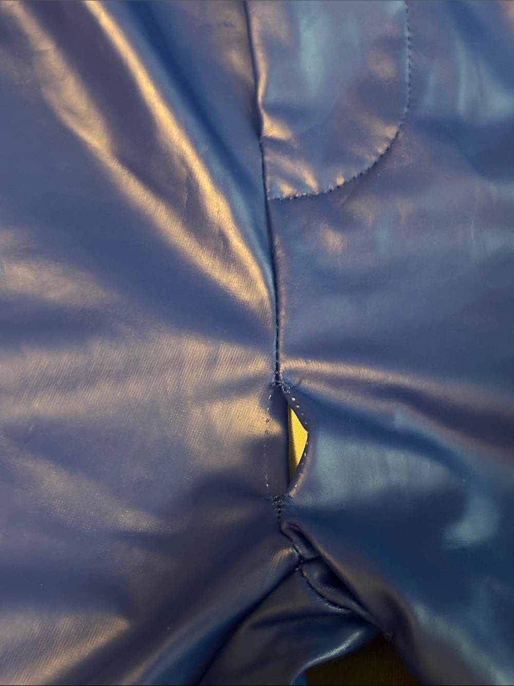 Daisy Bright Blue Faux Leather Wide Leg flare Pants Large - Picture 4 of 4